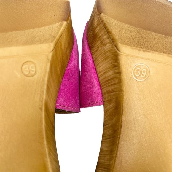 Steve Madden Neon Pink Block Heels Slides Sandals 9 Platform y2k - Picture 8 of 10